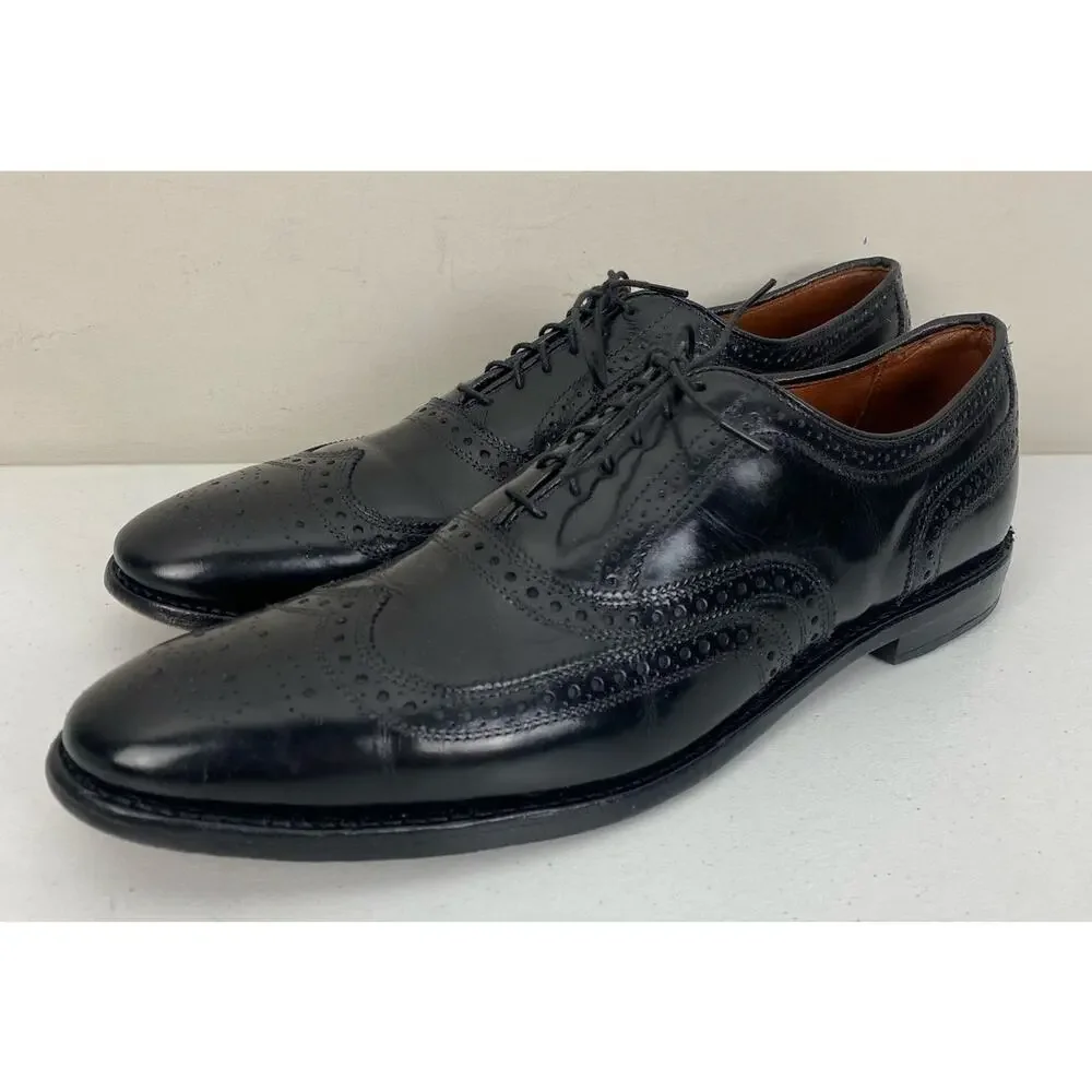 Men Allen Edmonds McAllister USA wing-tip Oxford leather dress shoes, 14 3A